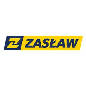 Logo ZASLAW na białym tle, element identyfikacji wizualnej na stronie zakładu obróbki CNC